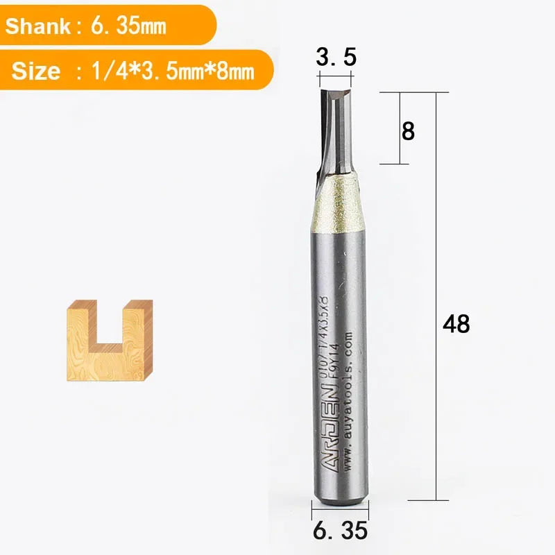 TCT Straight End Mill Router Bit - 1/4in Shank
