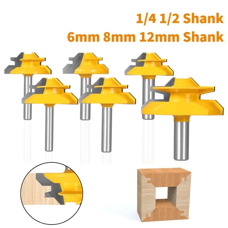 45-degree lock miter router bit