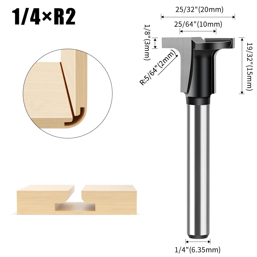 Arc Bending Router Bit – 6mm 1/4in Shank T-Slot Milling Cutter