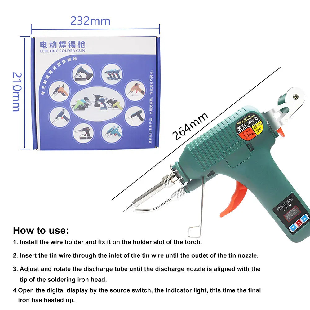 Digital Soldering Gun – 80W/120W Adjustable Temperature