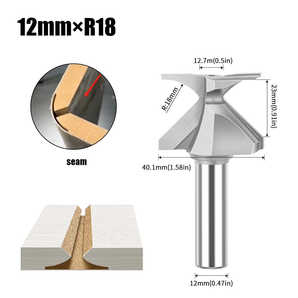 Arc Bending Router Bit - 1/2in & 12mm Shank Radius Cutter