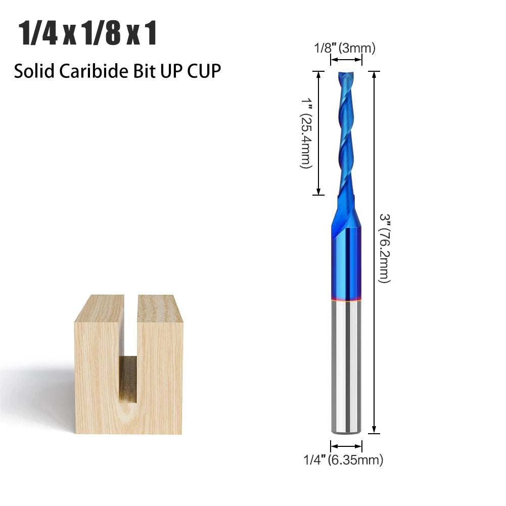 1/4in shank up-cut and down-cut carbide router bit - image 9 of 15