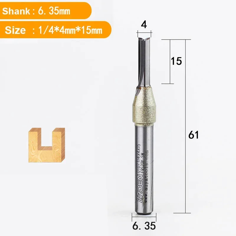 TCT Straight End Mill Router Bit - 1/4in Shank