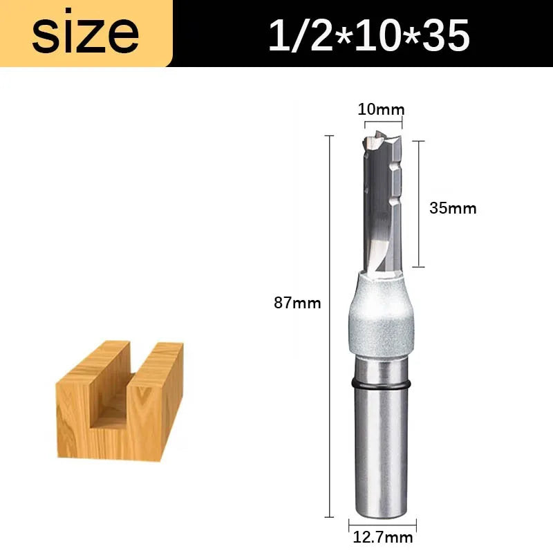 1/2in Shank 3-Flute Straight Router Bit - TCT Trimming & Slotting End Mill