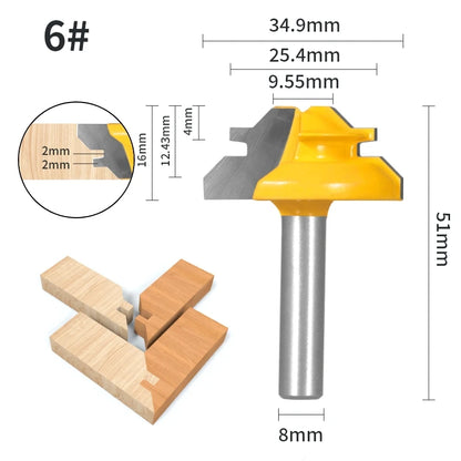 45° Lock Miter Router Bit