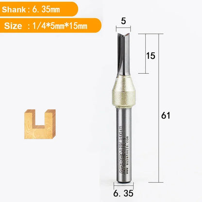 TCT Straight End Mill Router Bit - 1/4in Shank
