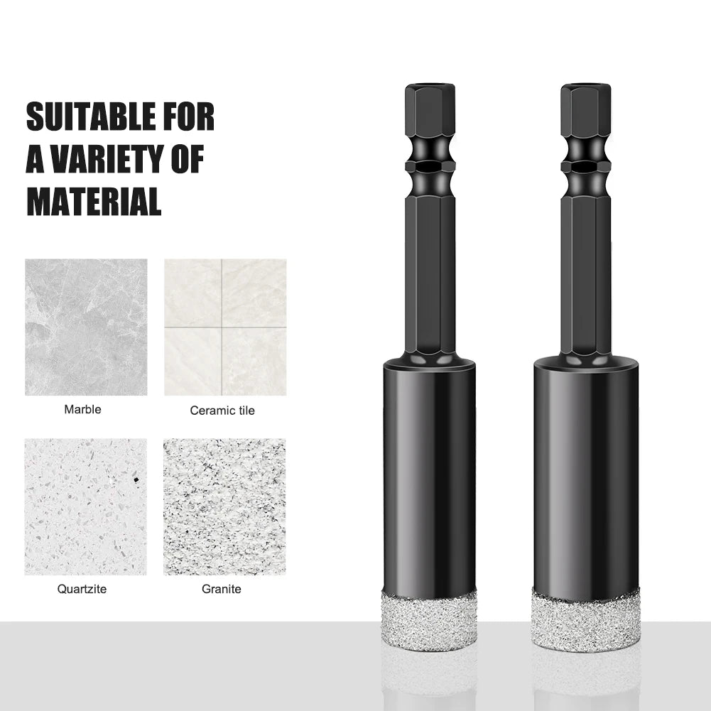 Hex Shank Diamond Core Drill Bit Set - Dry Vacuum Brazed, 6-16mm