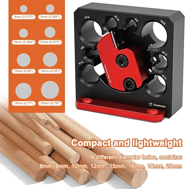 Adjustable dowel maker jig, CNC aluminum, 8-20mm