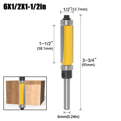 Template Trim Router Bit – Top & Bottom Bearing, 2in Cutting Length