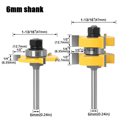 Large stock tongue and groove router bit set - image 7 of 9