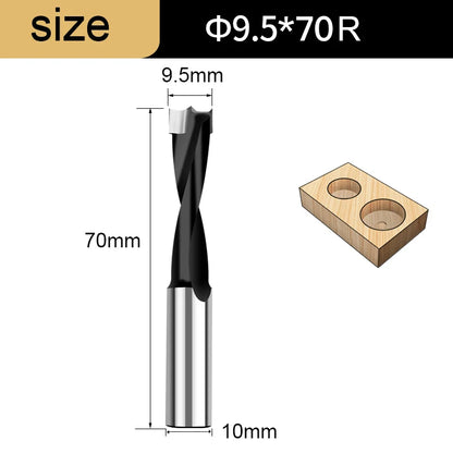 Gang Drill Bit for Wood - 10mm Shank, 70mm Long, Left & Right Rotation