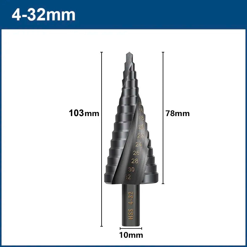Nitride coated HSS step drill bit set - view 9