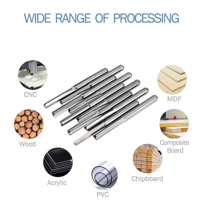 3.175mm shank 2-flute straight end mill, 10-piece set - view 3