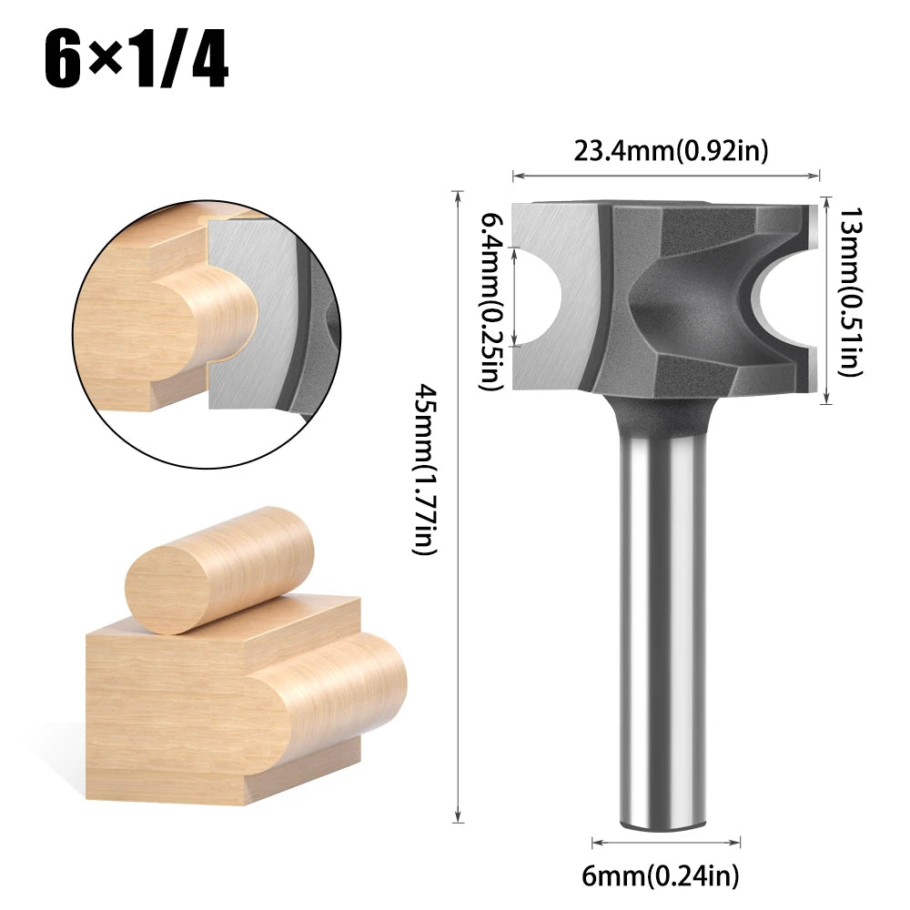 Half round side cutter router bit with 6mm and 12mm shank - image 7 of 24