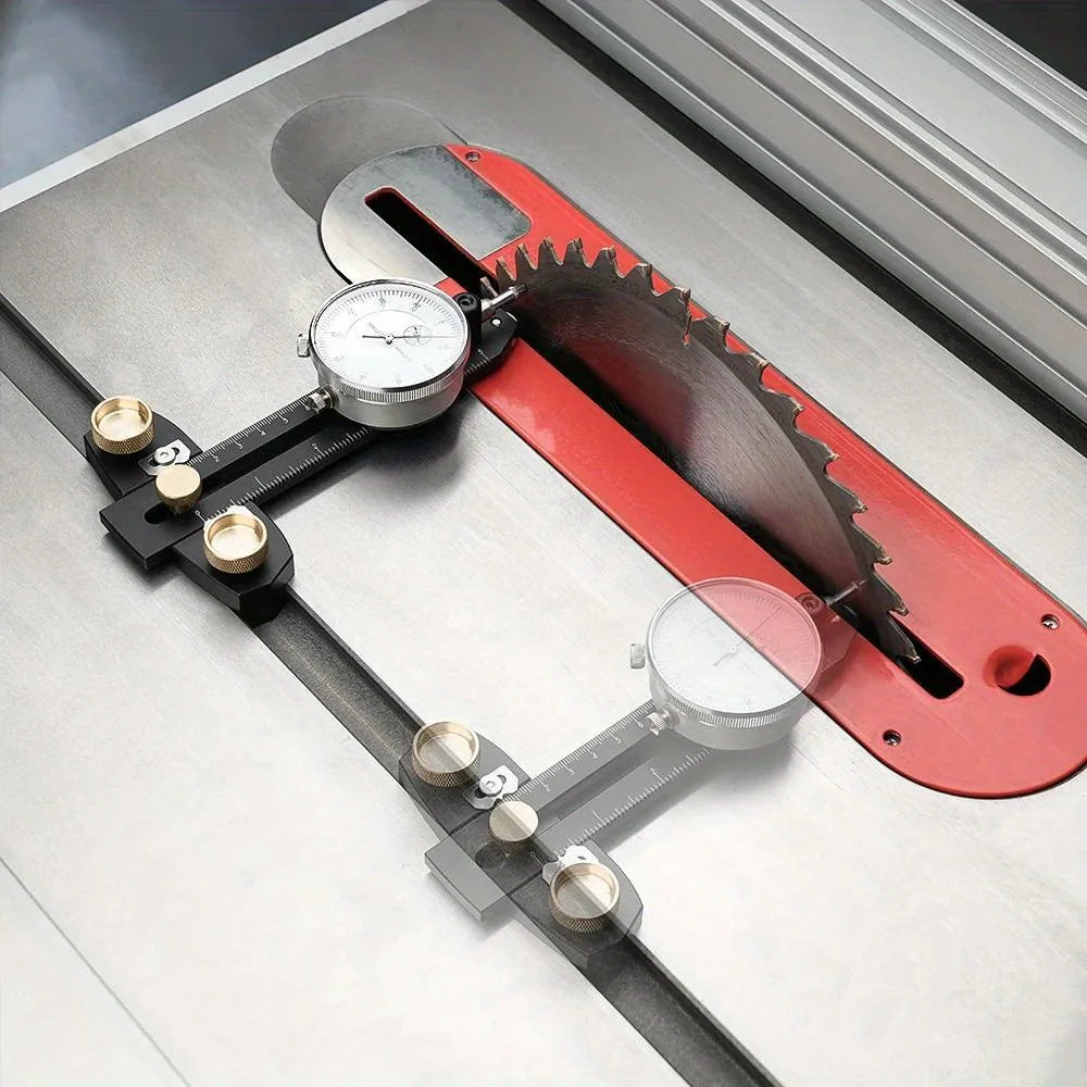 Table saw alignment and calibration gauge, CNC aluminum