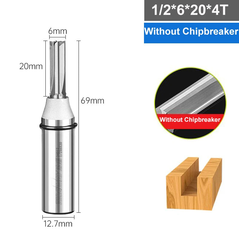 Tideway 4-Flute TCT Straight Router Bit – CNC Carbide Milling Cutter