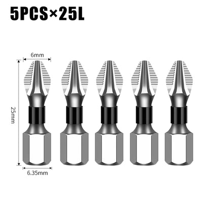 Non-Slip Magnetic Cross Head Screwdriver Bits - K5, 25-150mm Lengths