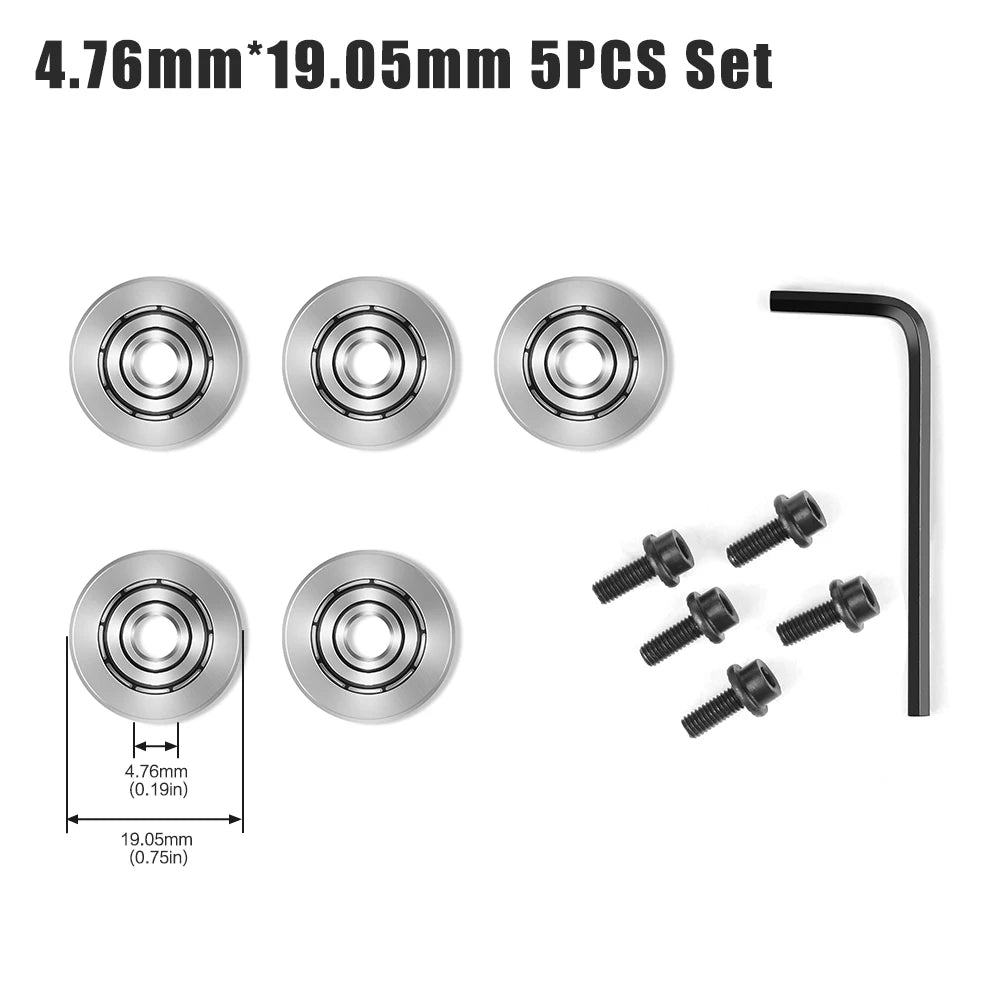 Top-Mounted Router Bit Bearings - Ball Bearing Guide Set, 4.76-12.7mm