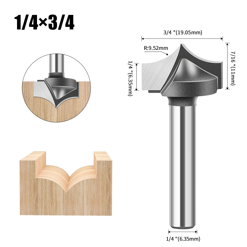 Straight flat bottom router bit with 6mm, 1/4in, 12mm and 1/2in shank - image 15 of 25