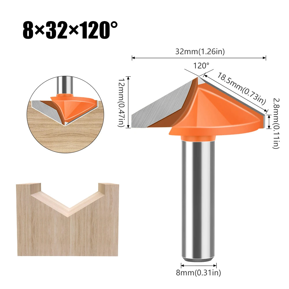 8mm shank V-groove router bit - image 9 of 16