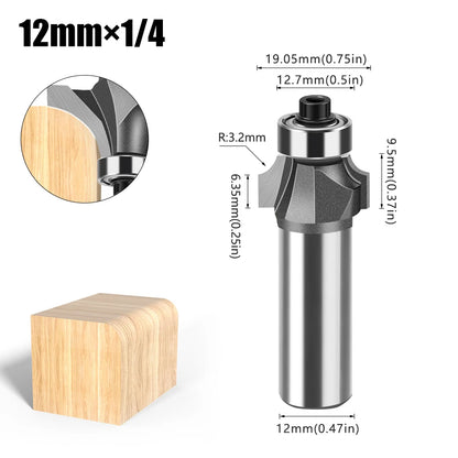 12mm shank round over router bit with bearing - image 22 of 27