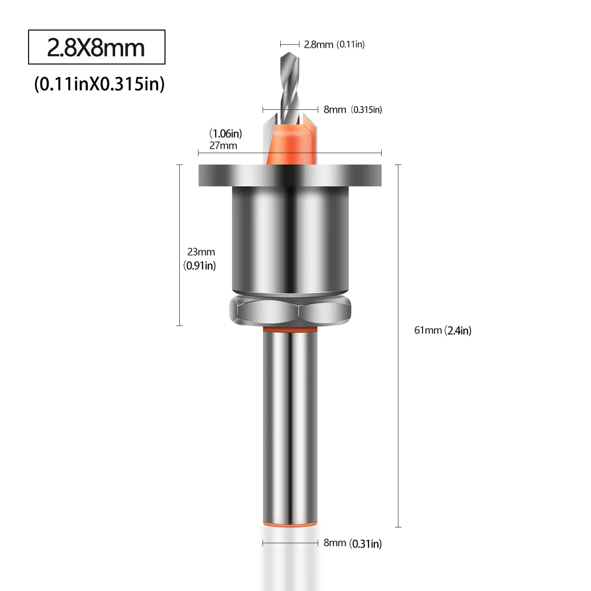 Adjustable Countersink Drill Bit – 8mm/10mm Shank, Carbide Tip