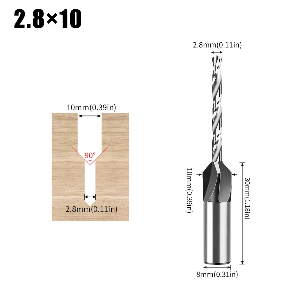 Adjustable Depth Countersink Drill Bit - 4-Edge Tungsten Steel, 2.8-4mm