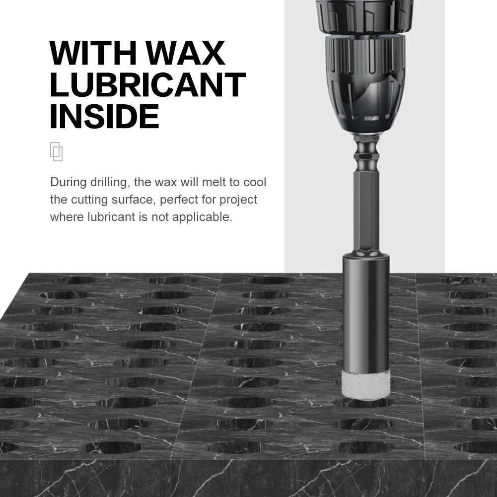 Hex Shank Diamond Core Drill Bit Set - Dry Vacuum Brazed, 6-16mm