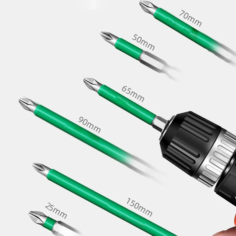 Electric Precision Screwdriver Set – PH2 Magnetic Bits, 25-150mm