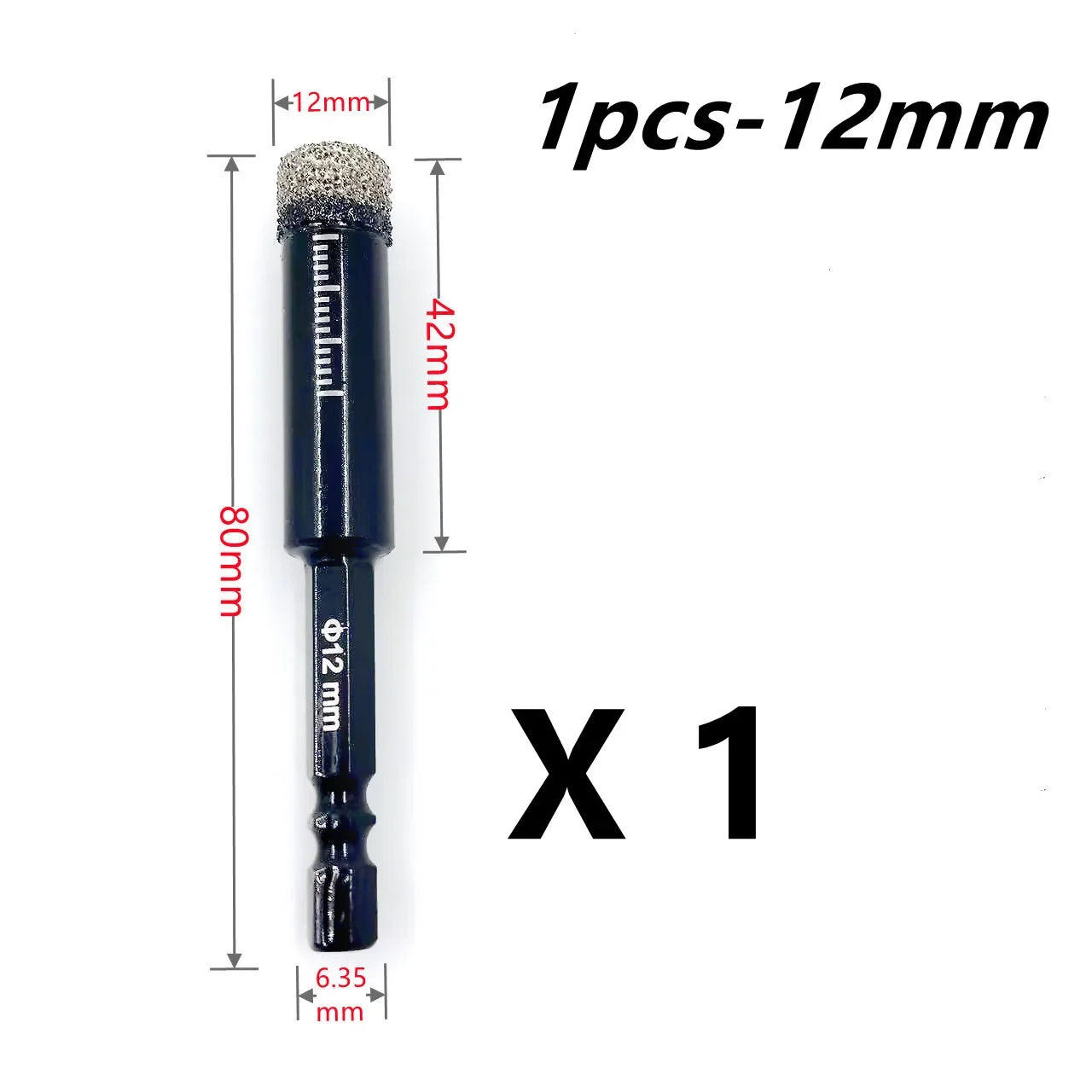 Diamond Drill Bit Hole Saw – 5-16mm Hex Shank, Dry Tile Drilling