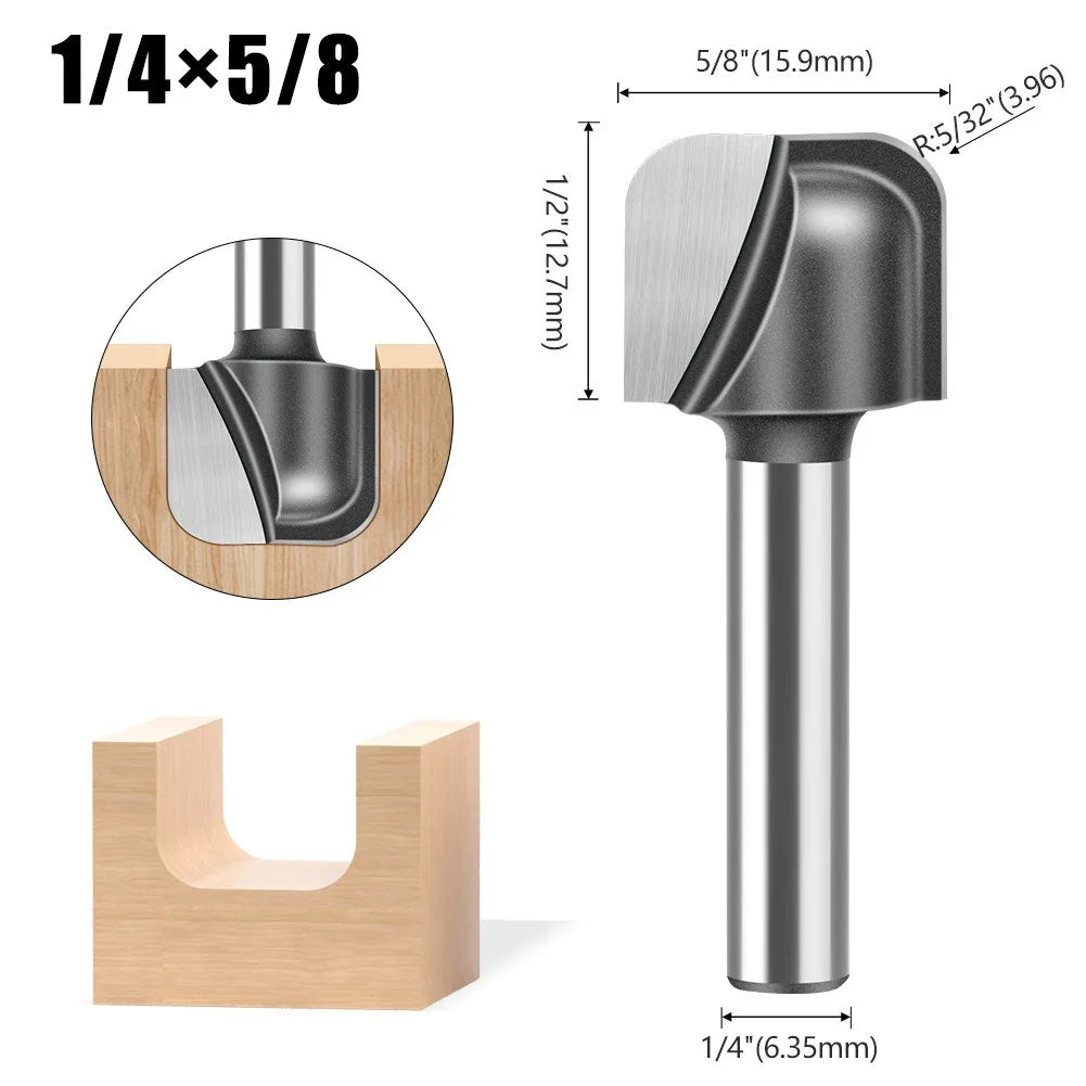 Round bottom double arc router bit with 6mm, 1/4in and 12mm shank - image 13 of 25