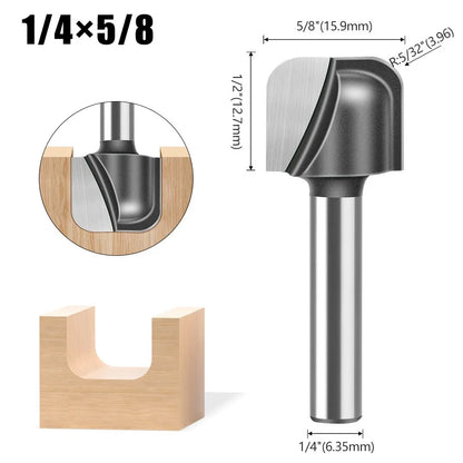 Round bottom double arc router bit with 6mm, 1/4in and 12mm shank - image 13 of 25