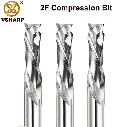 2-flute compression router bit, up and down cut carbide end mill