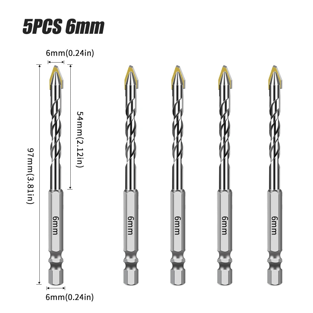 Hex Shank Core Drill Bit Set - Multi-Material Masonry Bits