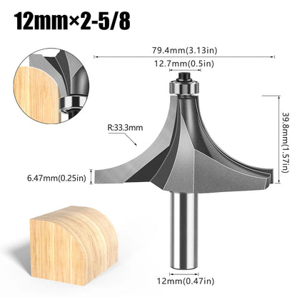 12mm shank round over router bit with bearing - image 14 of 27
