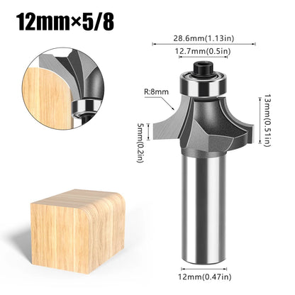 12mm shank round over router bit with bearing - image 15 of 27
