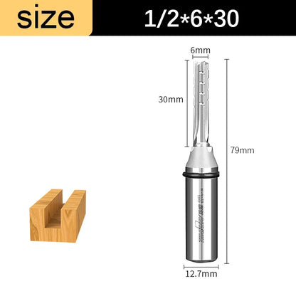 1/2in shank 3-flute straight router bit - view 8
