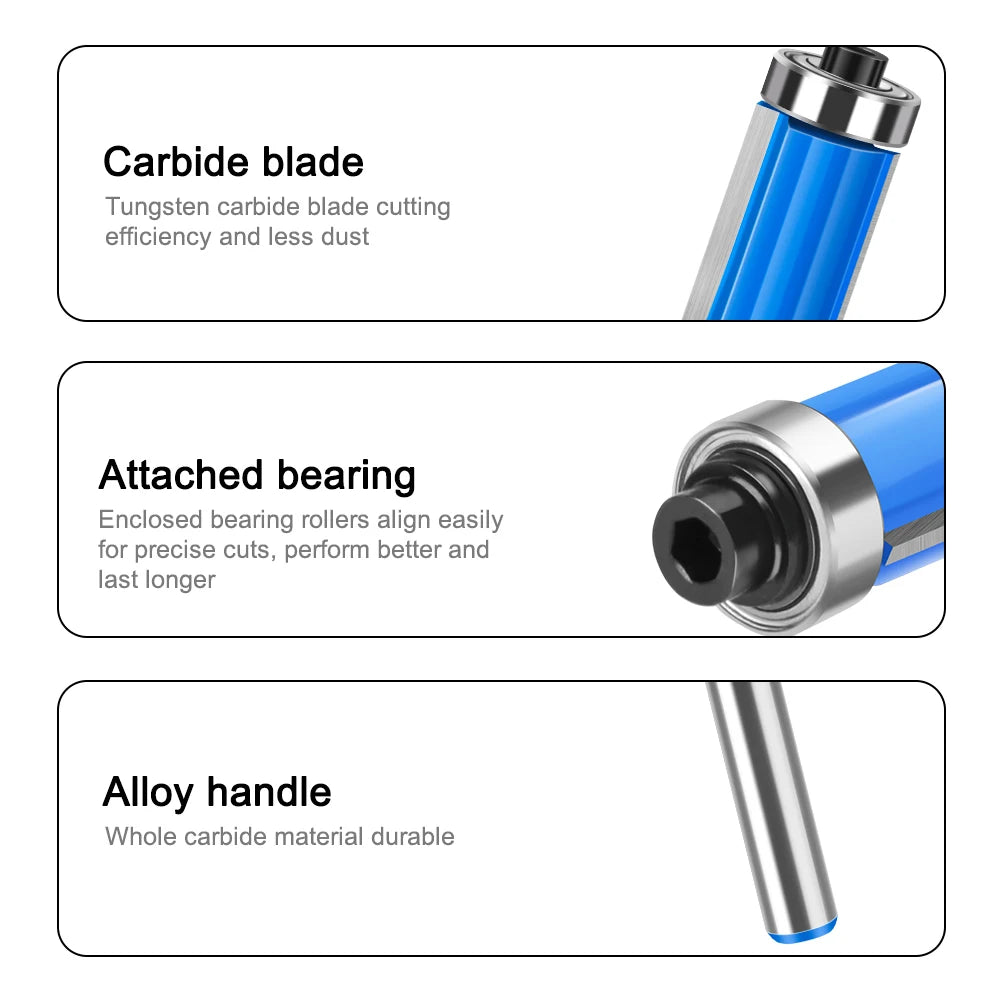 Flush trim router bit with bearing - image 3 of 16