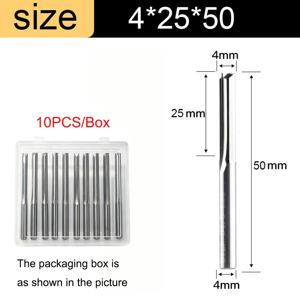 3.175mm shank 2-flute straight end mill, 10-piece set - view 8