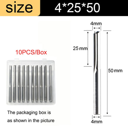 3.175mm shank 2-flute straight end mill, 10-piece set - view 8