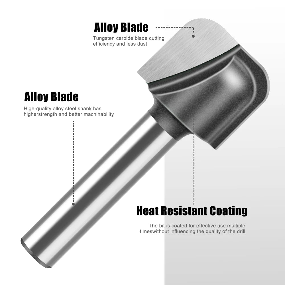 Round bottom double arc router bit with 6mm, 1/4in and 12mm shank - image 5 of 25
