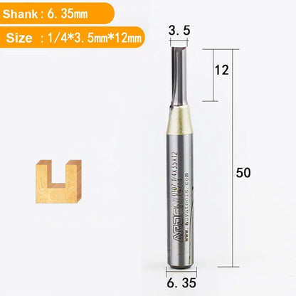TCT Straight End Mill Router Bit - 1/4in Shank