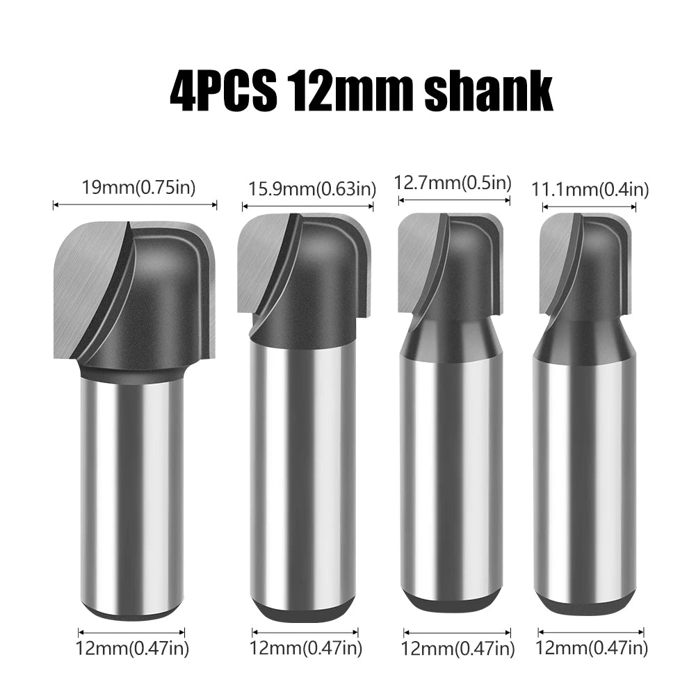 Round bottom double arc router bit with 6mm, 1/4in and 12mm shank - image 12 of 25