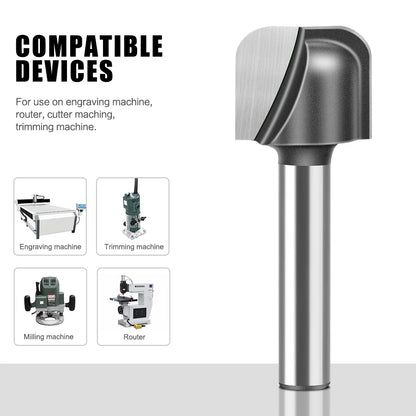 Round bottom double arc router bit with 6mm, 1/4in and 12mm shank - image 4 of 25