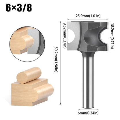 Half round side cutter router bit with 6mm and 12mm shank - image 13 of 24