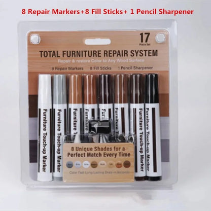 Furniture Repair Pen Kit – Wood Markers & Wax Sticks Touch-Up Set
