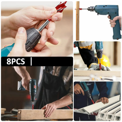 8-Piece Auger Wood Drill Bit Set
