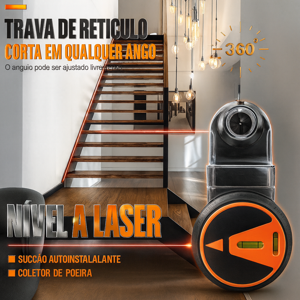 360-Degree Laser Level with Vacuum Suction Mount