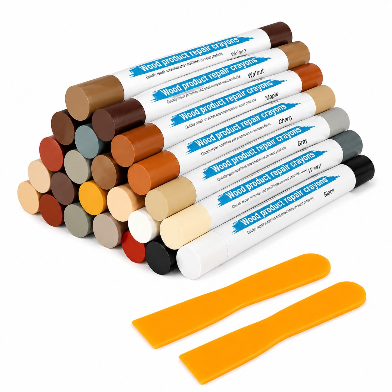 Wood Furniture Repair Filler Sticks - 20-Color Touch-Up Crayon Kit