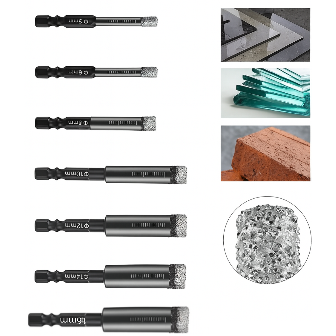 Diamond-Coated Drill Bit Set for Tile & Ceramic